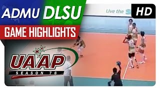 UAAP 78 WV DLSU vs ADMU Game Highlights [upl. by Harraf]