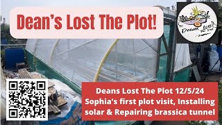 Deans Lost The Plot 12524 Sophia’s first plot visit Installing solar amp Repairing brassica tunnel [upl. by Hcurob]