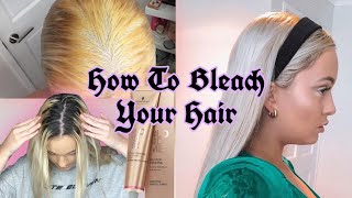 BLEACHING MY HAIR LIGHT BLONDE ♡ I am never going to a hairdresser again [upl. by Heidt]