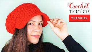 CROCHET TUTO COMMENT FAIRE UN BERET GAVROCHE FACILE ET RAPIDE [upl. by Shaum380]