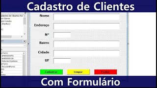 Cadastro de Clientes com Formulário no Excel Parte 1  Botão Fechar [upl. by Linnie189]