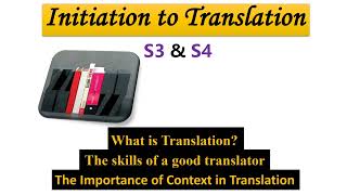 English Studies INITIATION TO TRANSLATION  General Overview [upl. by Bryon]