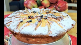 TORTA DI MELE RICETTA ANTICA senza montare e senza burro SOFFICE TORTA DI MELE ALTA E FACILE [upl. by Emmalynn]