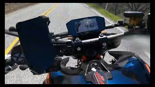 KTM 890 Duke R vs Aprilia SXV550  Mines Rd [upl. by Ecyaj225]