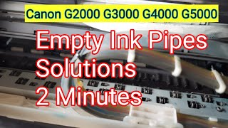 Canon G2000 G3000 G4000 G5000 Series Printer Ink Pipe Empty Solutions I Fix empty ink pipes error [upl. by Romilda]