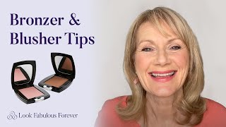 How to seamlessly apply bronzer and blusher to mature skin  Look Fabulous Forever [upl. by Eseeryt]