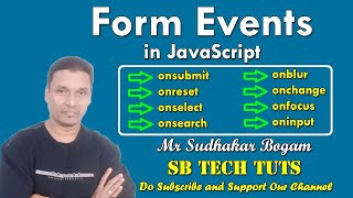 Form Events in JavaScript  Events  JavaScript  CLASS47  Telugu  Web Technology [upl. by Soloma]