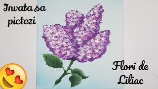 Pictura de Primavara  Pictam Flori de LILIAC  O pictura pe zi 006 [upl. by Glenna944]