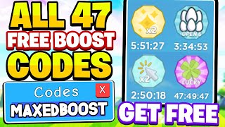 ALL SECRET 47 FREE BOOST CODES IN ROBLOX CLICKER SIMULATOR USE FAST [upl. by Keli]