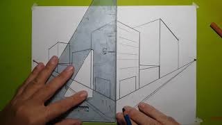 Perspectiva de una Esquina con 2 puntos de Fuga  Clases de arte [upl. by Lemhar]