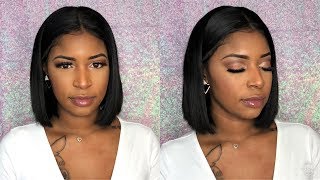 Perfect Affordable Bob  Glueless Wig Install  Brazilian Human Hair Lace Front Wig  YG Wigs [upl. by Ume]