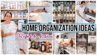 HOME RESET amp ORGANIZATION IDEAS  KITCHEN RESTOCK ASMR  GROCERY HAUL [upl. by Bonacci]