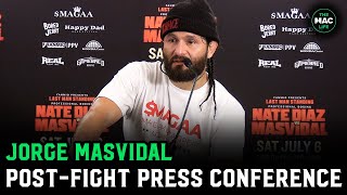 Jorge Masvidal on Nate Diaz loss “8 rounds to 2 is fg nuts”  Post Fight Press Conference [upl. by Llerehc]