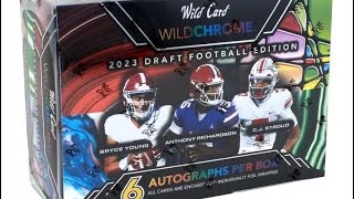 Cracking a 2023 Wild Card WILDCHROME Football Hobby Box  HUNT FOR CJ STROUD [upl. by Ier94]