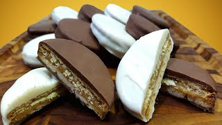 ALFAJOR DE DOCE DE LEITE PERFEITO  2 SABORES  CHOCOLATE BRANCO E AO LEITE  SÓ 3 INGREDIENTES [upl. by Tilden]