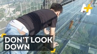 Terrifying Glass Bridge In Chinas Zhangjiajie National Forest [upl. by Bradleigh]