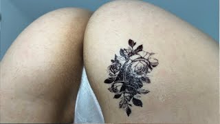 Temporary Tattoo In 4K  Beautiful Flower  Sticker temporary Tattoos girls mehandi Mulan [upl. by Cerelia]