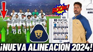 ASI SERIA EL 11 INICIAL DE PUMAS CON SUS NUEVOS REFUERZOS CL 2024 [upl. by Severin]