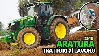 Aratura trattori al lavoro John Deere 6230R con aratro [upl. by Enneiluj837]