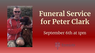 Funeral Service for Peter Clark  6th September 2022 1pm [upl. by Uyekawa8]