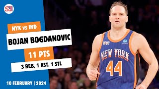 BOJAN BOGDANOVIC 11 PTS 3 REB 1 AST 1 STL vs IND  20232024 NYK  10 February [upl. by Lerim]