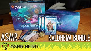 ASMR  Magic The Gathering Kaldheim Bundle Unboxing whispering tapping MTG [upl. by Labotsirhc]