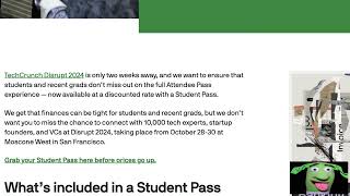 Students and recent grads Last call for a Student Pass discount TechCrunch Disrupt 2024 techcrunch [upl. by Eiramac]