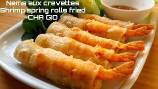 RECETTE NEMS AUX CREVETTES  NEMS VIETNAMESE SPRING ROLLS  365 recipe cooking [upl. by Nairadas]