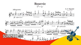 Bourrée G F Handel  Suzuki Book 2  Violin Sheet Music  Partitura para Violino [upl. by Vaientina]