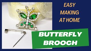 butterfly brooch handmade easy making brooch at home [upl. by Akeimahs]