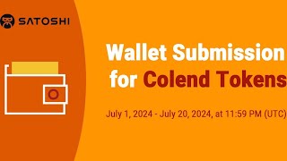 How to Submit Wallet Address for Colend Tokens [upl. by Paten]