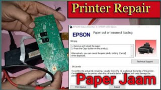 Epson Printer Paper Jam Problem  Paper out or Incorrect loading Epson Printer Not Printing [upl. by Onihc]