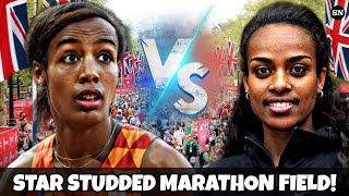 Sifan Hassan vs Genzebe Dibaba 2023 London Marathon [upl. by Lovmilla384]