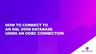 How to connect to aN SQL 2008 Database using an ODBC Connection [upl. by Sivie300]