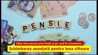 Când vine pensia prin Poștă și pe card în octombrie Schimbarea anunțată pentru luna viitoare [upl. by Airotcivairam]