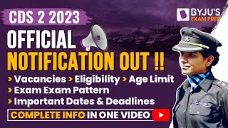 CDS 2 2023 Notification I CDS Exam Notification Out I CDS 2023 Vacancy I CDS Eligibility [upl. by Dituri170]