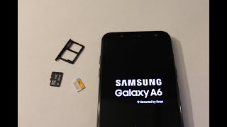 How to Insert or remove SIM card and microSD Card in Galaxy A6 [upl. by Shreve]