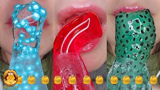 8 Minutes ASMR Satisfying Eating FROZEN HONEY JELLY🍯Emoji Food Challenge Mukbang 먹방 [upl. by Kendry]