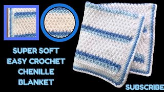 🧶Easy Crochet Chenille Blanket crochet  Crochet Rocks🤘 [upl. by Erl]