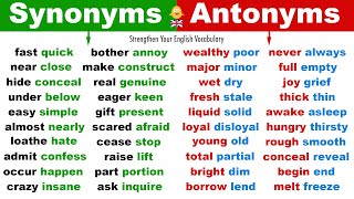 Learn 270 Synonym Words  Antonym Words in English  Strengthen Your English Vocabulary [upl. by Atteloiv527]