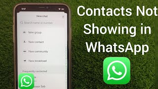 whatsapp contact name not showing  how to fix whatsapp not showing contact name  name not showing [upl. by Gaughan]