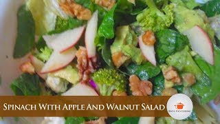 Spinach With Apple And Walnut Salad  BinteSyed Cooking [upl. by Esilahs]