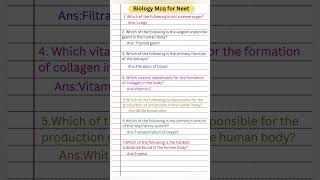 Biology mcq for neet shorts youtubeshorts knowledge neet medical [upl. by Nagol]