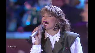 Eurovision France 1991 4K Carola  Fångad av en stormvind [upl. by Subir]