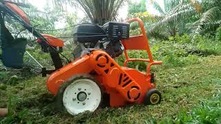 Mulching brushes using self propelled flail mower Ogawa XT600 15hp 420cc OHV engine [upl. by Nivre]