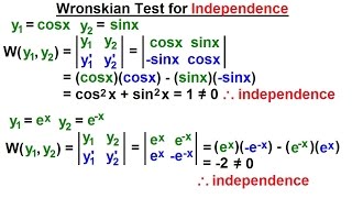 Differential Equation  2nd Order 13 of 54 Wronskian Test for Independence [upl. by Ahsele]