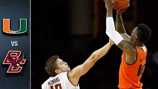 Miami vs Boston College Basketball Highlights 201516 [upl. by Dranyar]