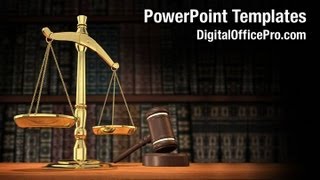 Justice Scale and Gavel PowerPoint Template Backgrounds  DigitalOfficePro 00073W [upl. by Inttirb]