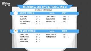 Milnrow CC 2nd XI v Royton CC 2nd XI [upl. by Hausmann935]