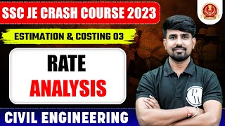 SSC JE 2023  Estimation and Costing  Rate Analysis  Civil Engineering [upl. by Gena]